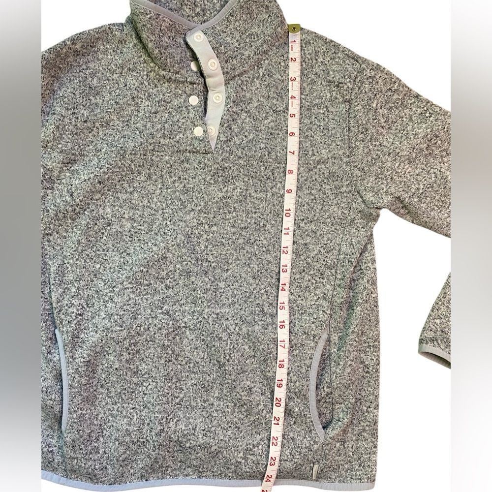 Eddie Bauer Heather Grey Quarter Snap Pullover - Picture 4 of 9
